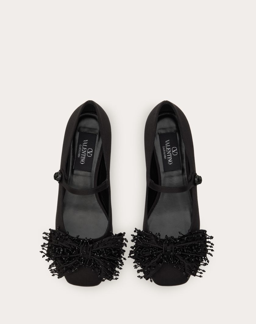 Valentino Handbags Ballerina Mary-jane Valentino Garavani Bowjane In Raso Con Ricamo A Frange 20mm per Donna in Nero | Valentino IT Fino al 65% di sconto