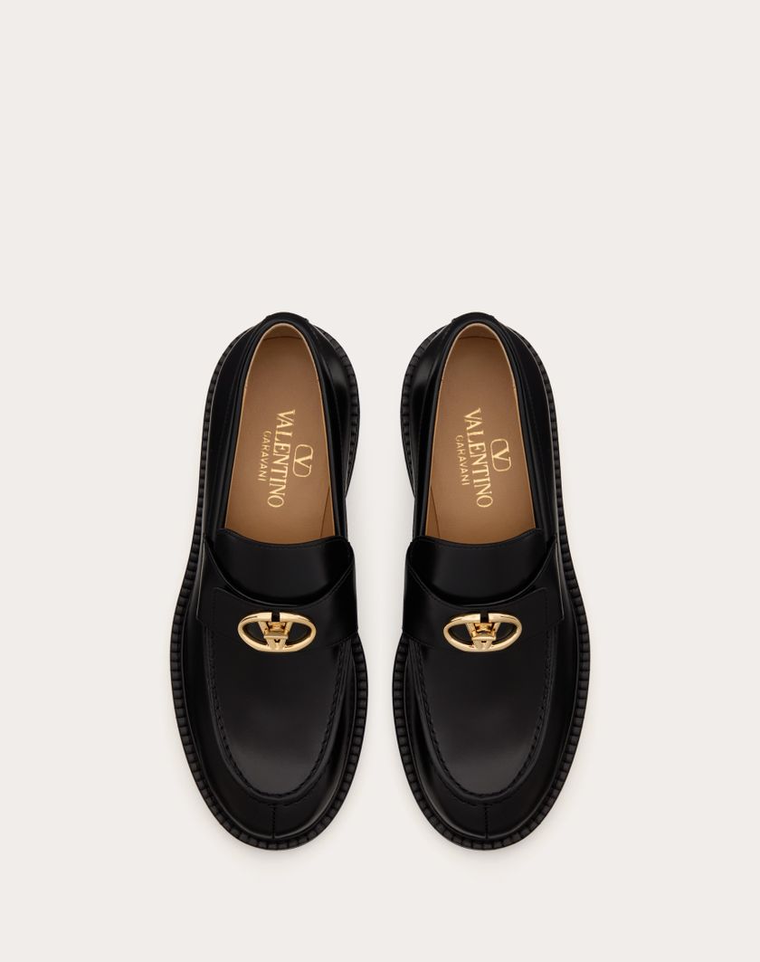 Valentino Handbags Mocassino Vlogo Locker In Vitello 40mm per Donna in Nero | Valentino IT Only for today