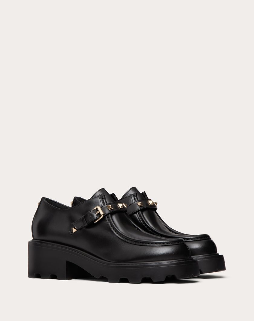 Valentino Handbags Single Monk Strap Rockstud In Vitello 55mm per Donna in Nero | Valentino IT Offerta speciale della fabbrica