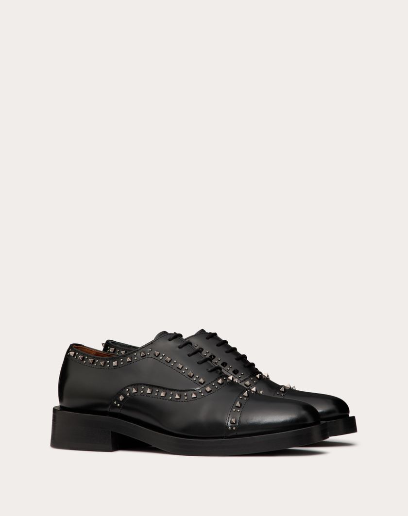 Valentino Handbags Scarpa Stringata Oxford Valentino Garavani Gentleglam In Vitello per Donna in Nero | Valentino IT Solo un giorno rimasto