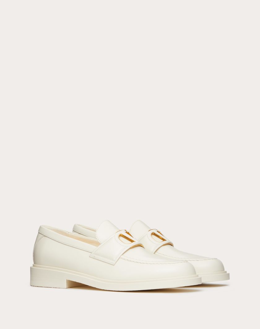 Valentino Handbags Mocassino Vlogo Signature In Vitello per Donna in Avorio | Valentino IT Super sconto