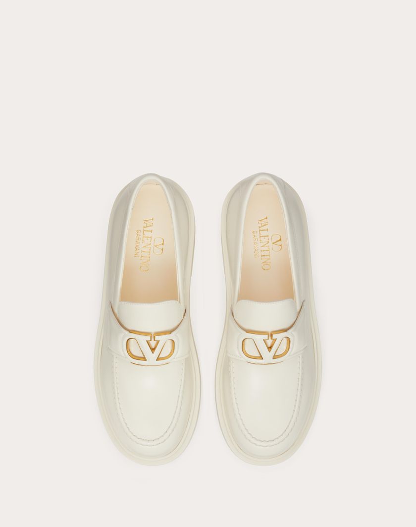 Valentino Handbags Mocassino Vlogo Signature In Vitello per Donna in Avorio | Valentino IT Super sconto