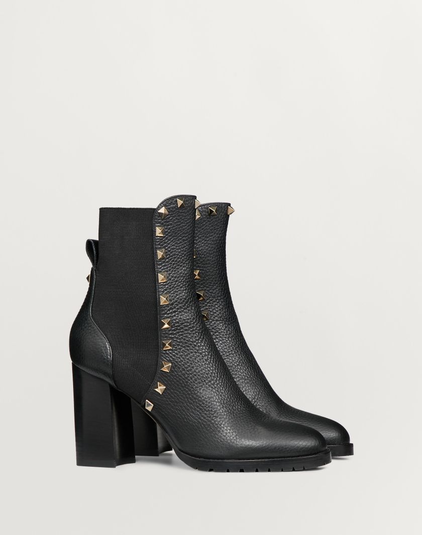 Valentino Handbags Stivaletto Rockstud In Vitello Granato 80mm per Donna in Nero | Valentino IT 2025
