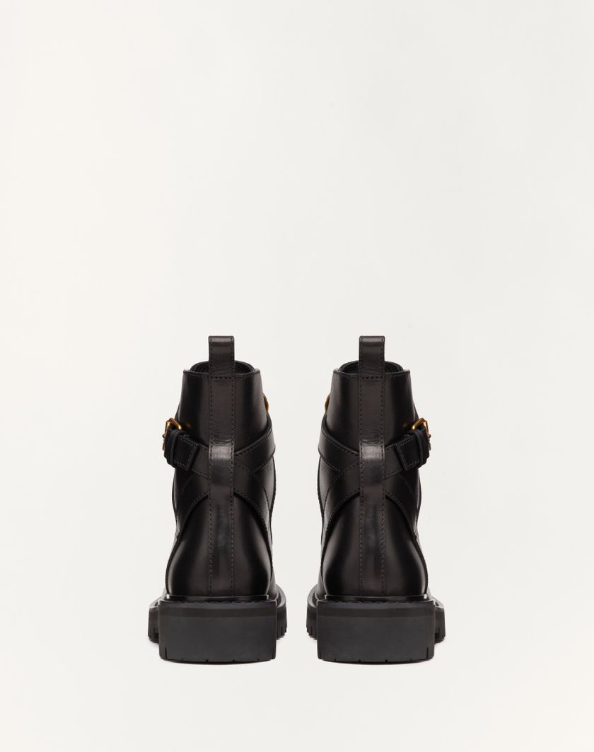 Valentino Handbags Combat Boot Vlogo Signature In Vitello 35mm per Donna in Nero | Valentino IT Qualità