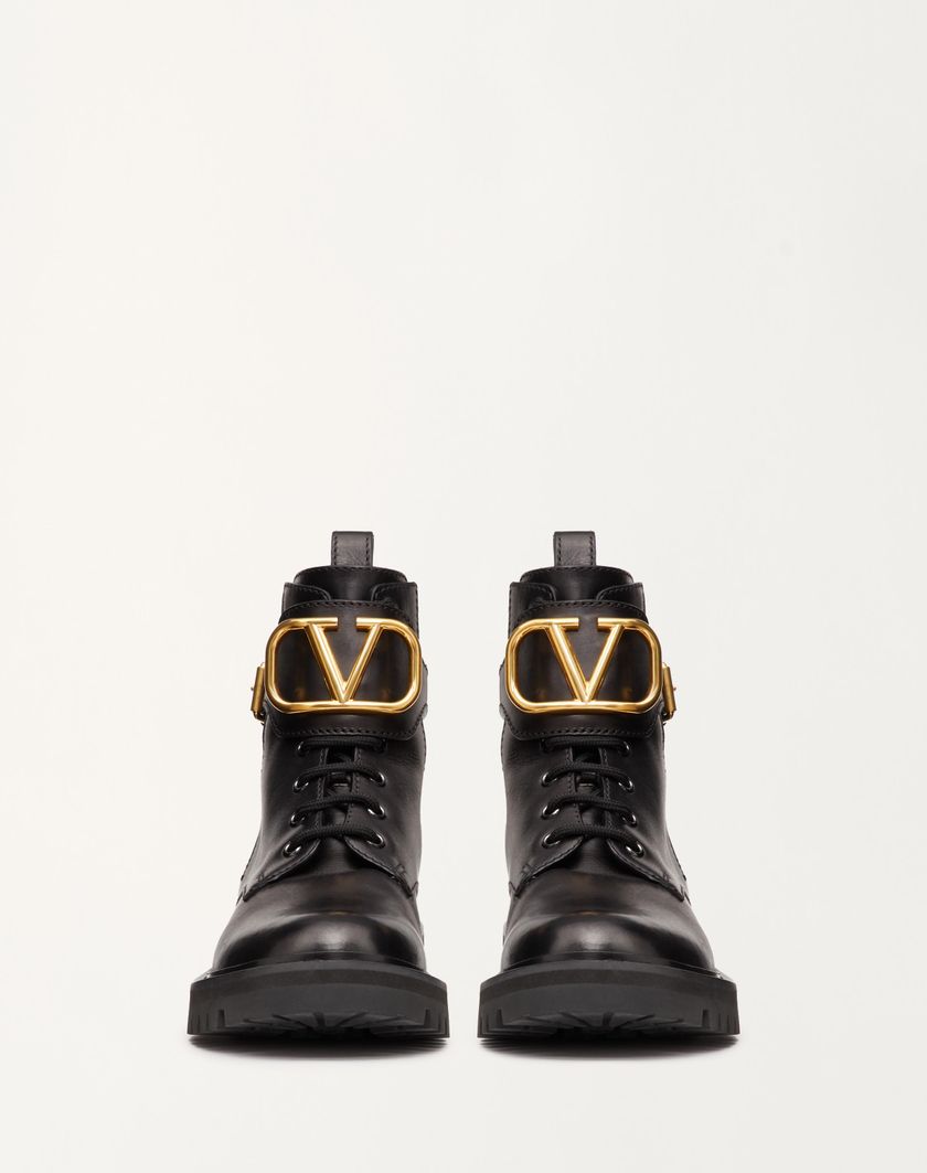 Valentino Handbags Combat Boot Vlogo Signature In Vitello 35mm per Donna in Nero | Valentino IT Qualità