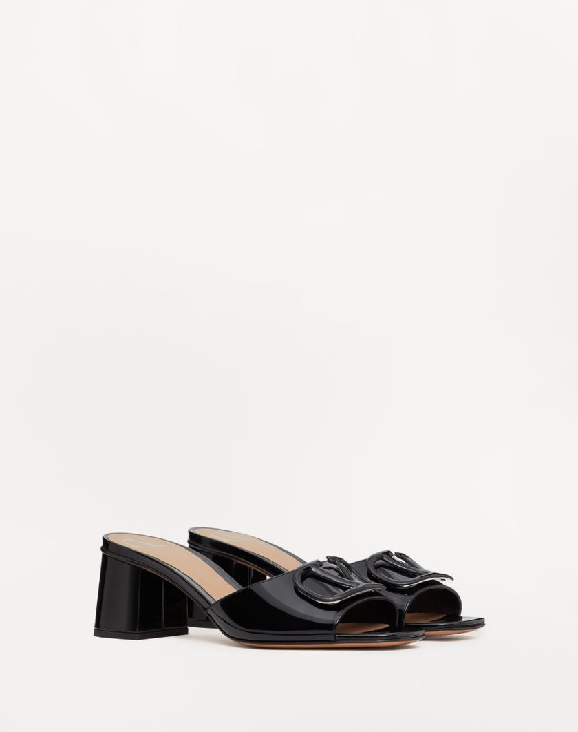 Valentino Handbags Sandalo Slide Vlogo Signature In Vernice 60mm per Donna in Rose Cannelle | Valentino IT Affare Del Giorno