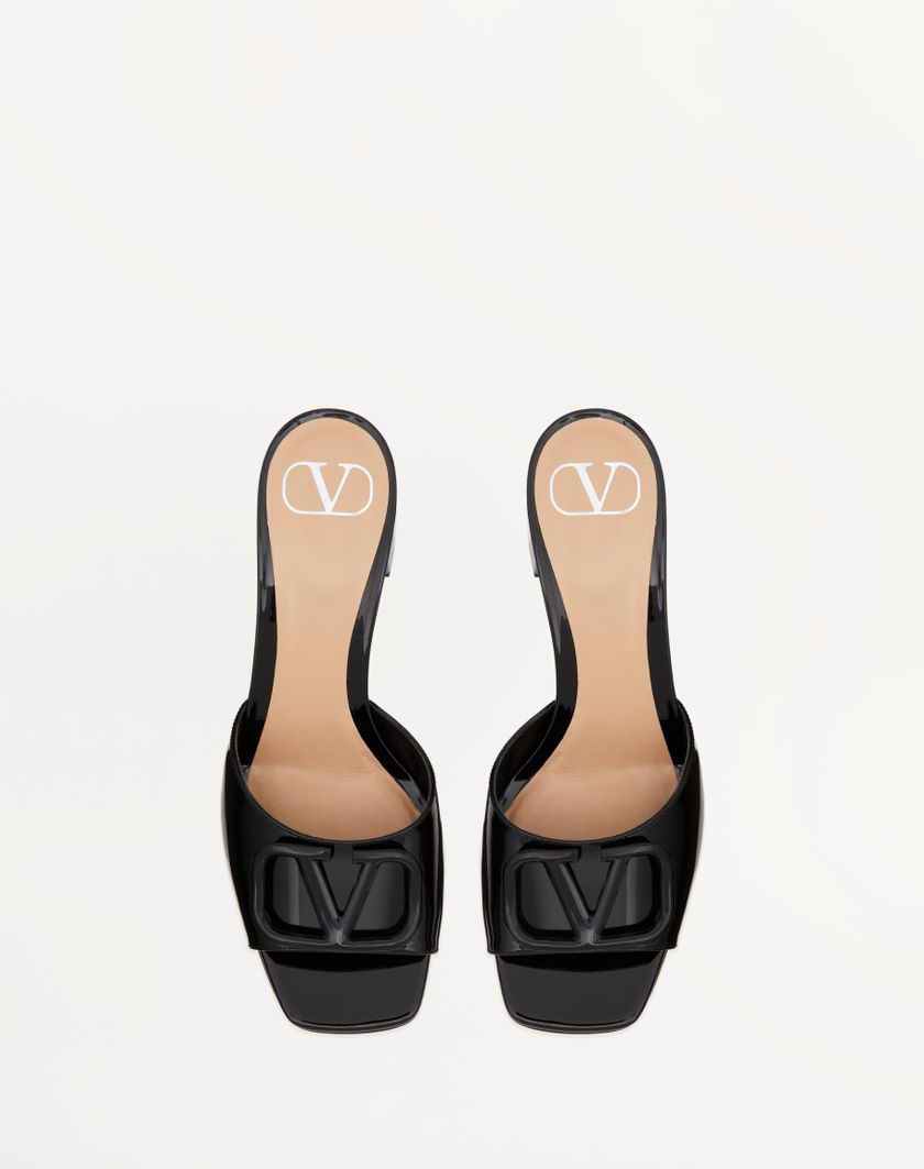 Valentino Handbags Sandalo Slide Vlogo Signature In Vernice 60mm per Donna in Rose Cannelle | Valentino IT Affare Del Giorno