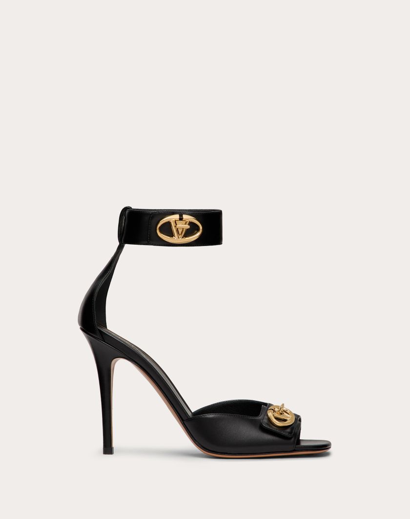 Valentino Handbags Sandalo Vlogo Locker In Vitello 105mm per Donna in Nero | Valentino IT Novità