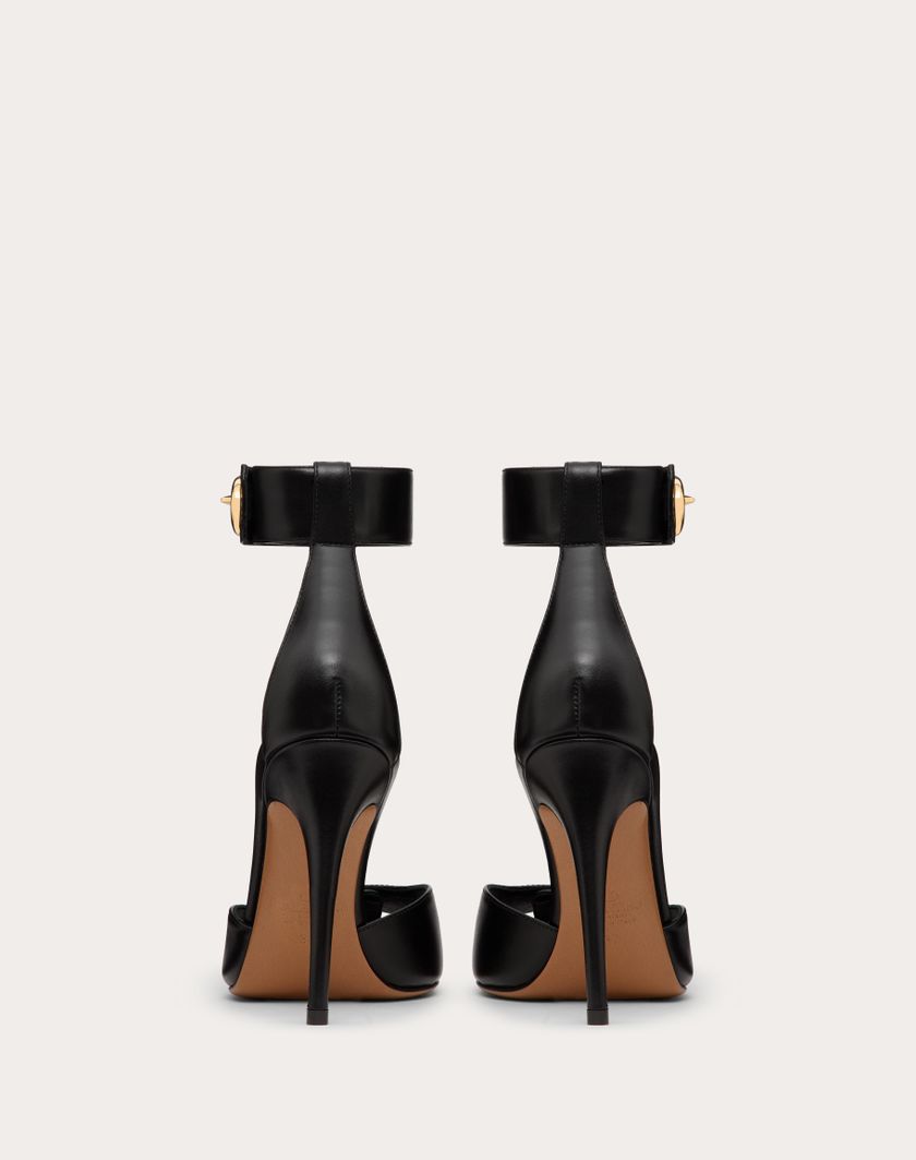 Valentino Handbags Sandalo Vlogo Locker In Vitello 105mm per Donna in Nero | Valentino IT Novità