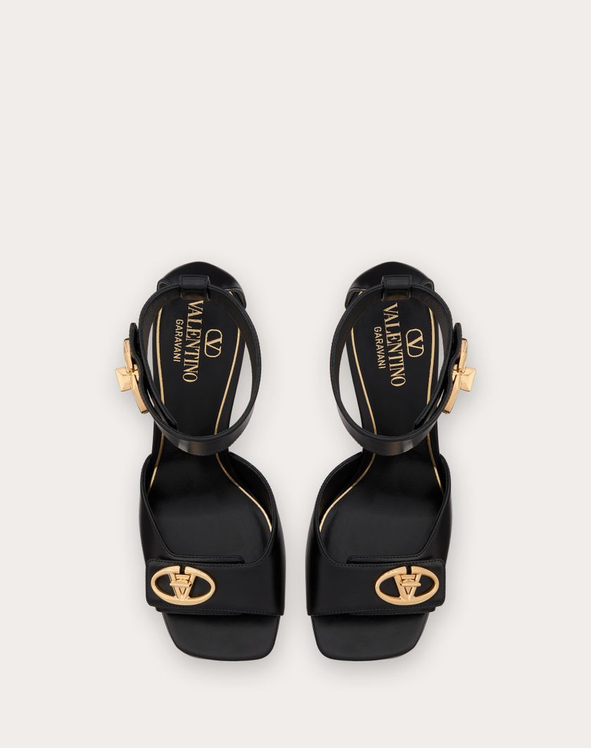 Valentino Handbags Sandalo Vlogo Locker In Vitello 105mm per Donna in Nero | Valentino IT Novità