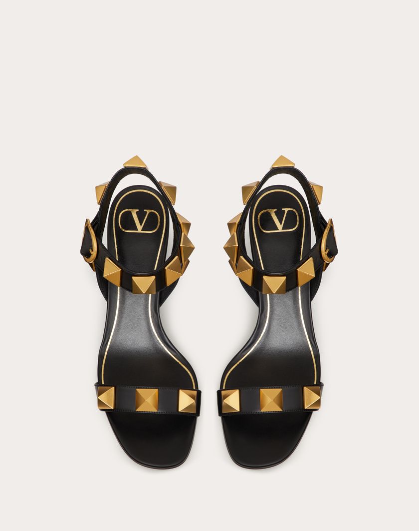Valentino Handbags Sandalo Roman Stud In Vitello 60mm per Donna in Nero | Valentino IT Offerta