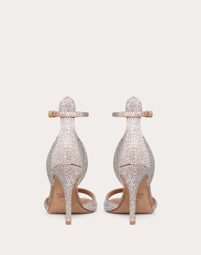 Valentino Handbags Sandalo Valentino Garavani Tan-go Con Cristalli 100mm per Donna in Crystal/rose Cannelle | Valentino IT Online