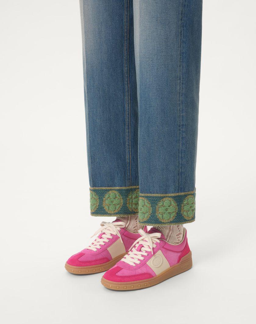 Valentino Handbags Sneaker Upvillage In Crosta per Donna in Cyclamin Pink/hot Pink/glace | Valentino IT Offerte