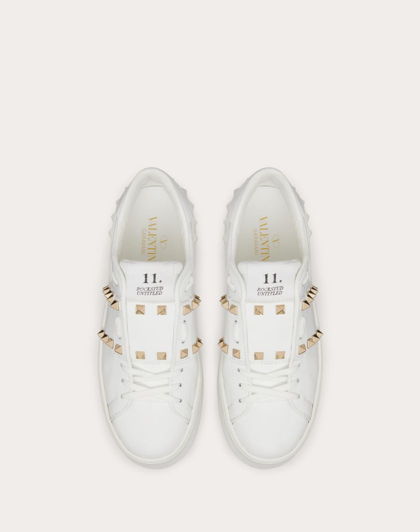 Valentino Handbags Sneaker Flatform Rockstud Untitled In Vitello per Donna in Bianco | Valentino IT I Più Venduti