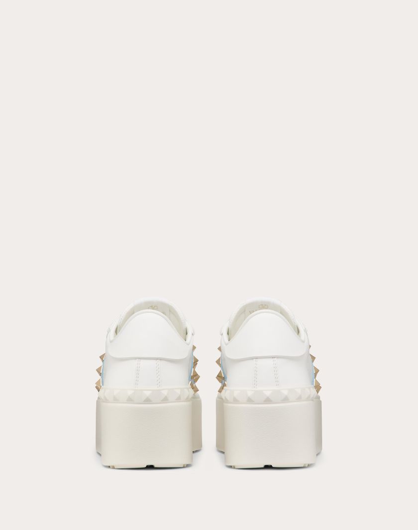 Valentino Handbags Sneaker Flatform Rockstud Untitled In Vitello Con Banda In Naplack per Donna in Bianco | Valentino IT Vendite Flash