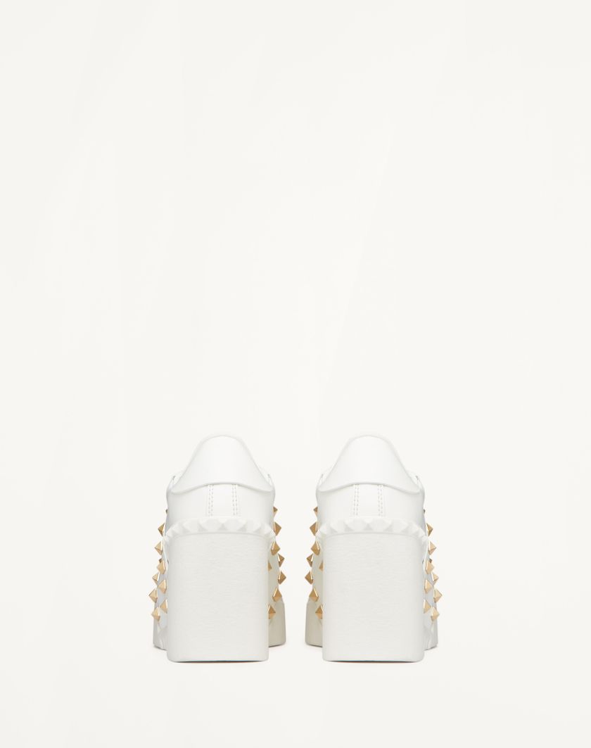 Valentino Handbags Sneaker Con Zeppa Open Disco In Vitello 85mm per Donna in Bianco | Valentino IT Flash Sale