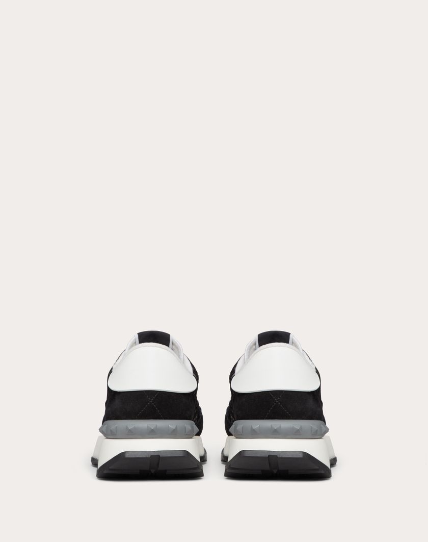 Valentino Handbags Sneaker Lacerunner In Pizzo E Mesh per Donna in Nero/pastel Grey/stone | Valentino IT Vendite stagionali
