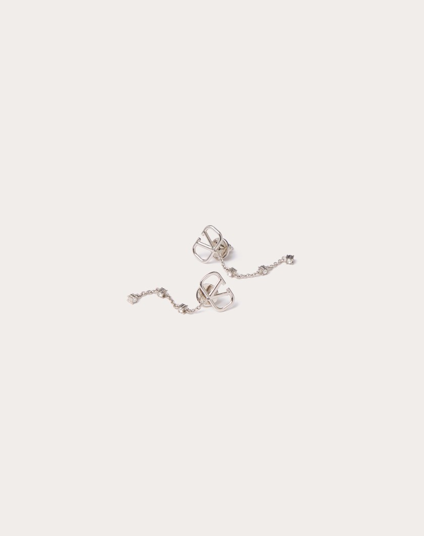 Valentino Handbags Orecchini Vlogo Signature In Metallo E Cristalli Swarovski® per Donna in Oro | Valentino IT Only for today