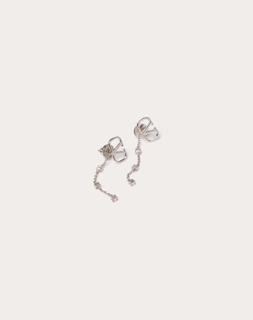 Valentino Handbags Orecchini Vlogo Signature In Metallo E Cristalli Swarovski® per Donna in Oro | Valentino IT Only for today