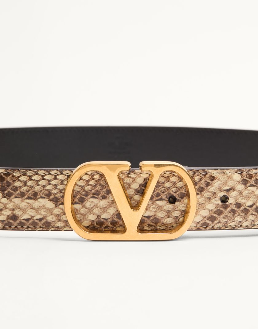 Valentino Handbags Cintura Vlogo Signature In Pitone 30 Mm per Donna in Avorio | Valentino IT Solo un giorno rimasto
