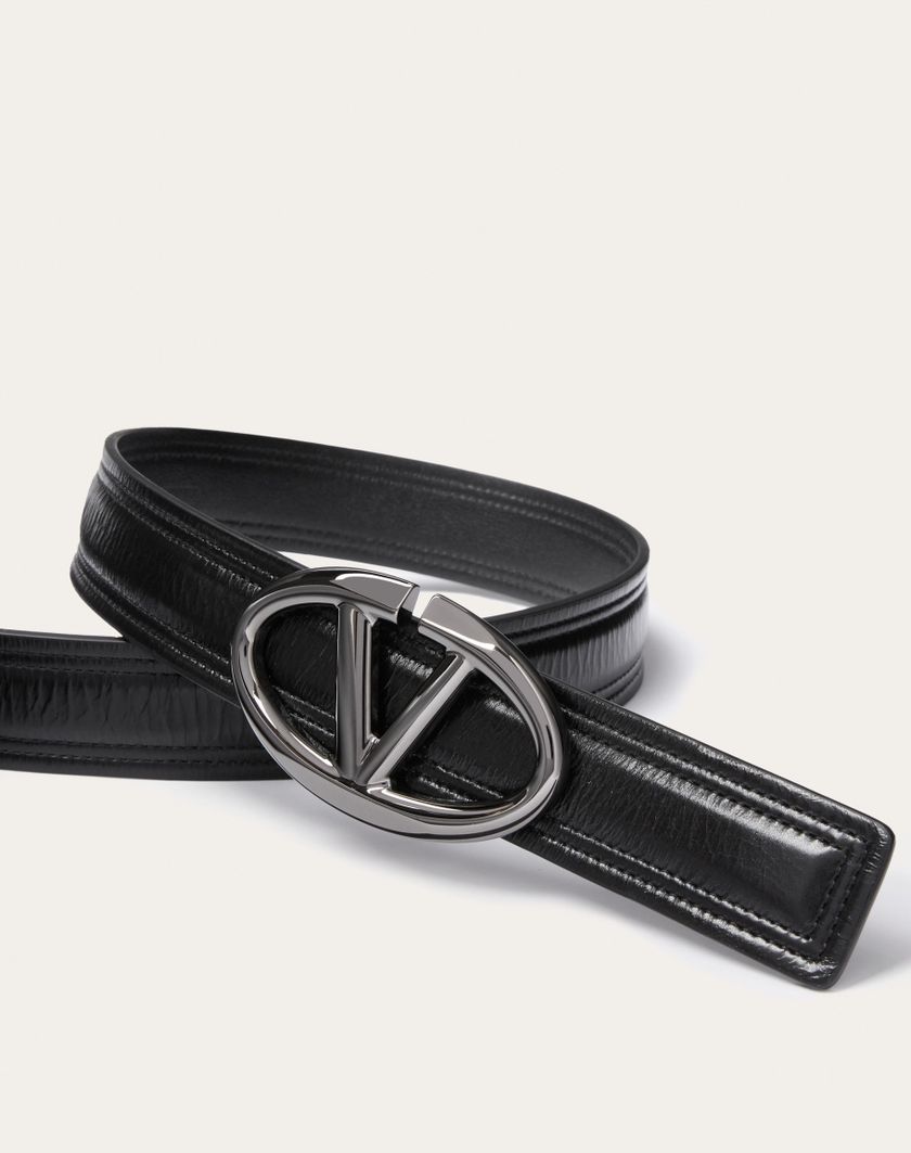 Valentino Handbags Cintura Vlogo The Bold Edition In Vitello Lucido 30 Mm per Donna in Nero | Valentino IT Black Friday Prezzi