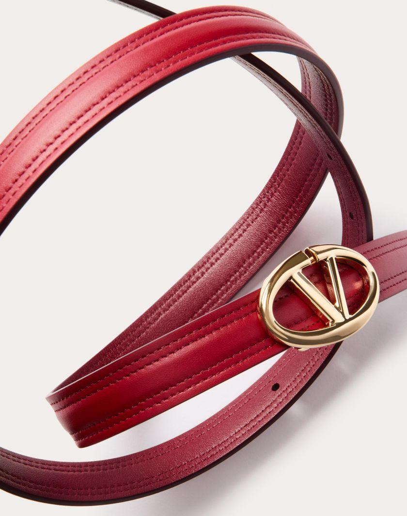 Valentino Handbags Cintura Vlogo The Bold Edition In Vitello Lucido 20 Mm per Donna in Rosso V./rosso Scuro | Valentino IT Vendita