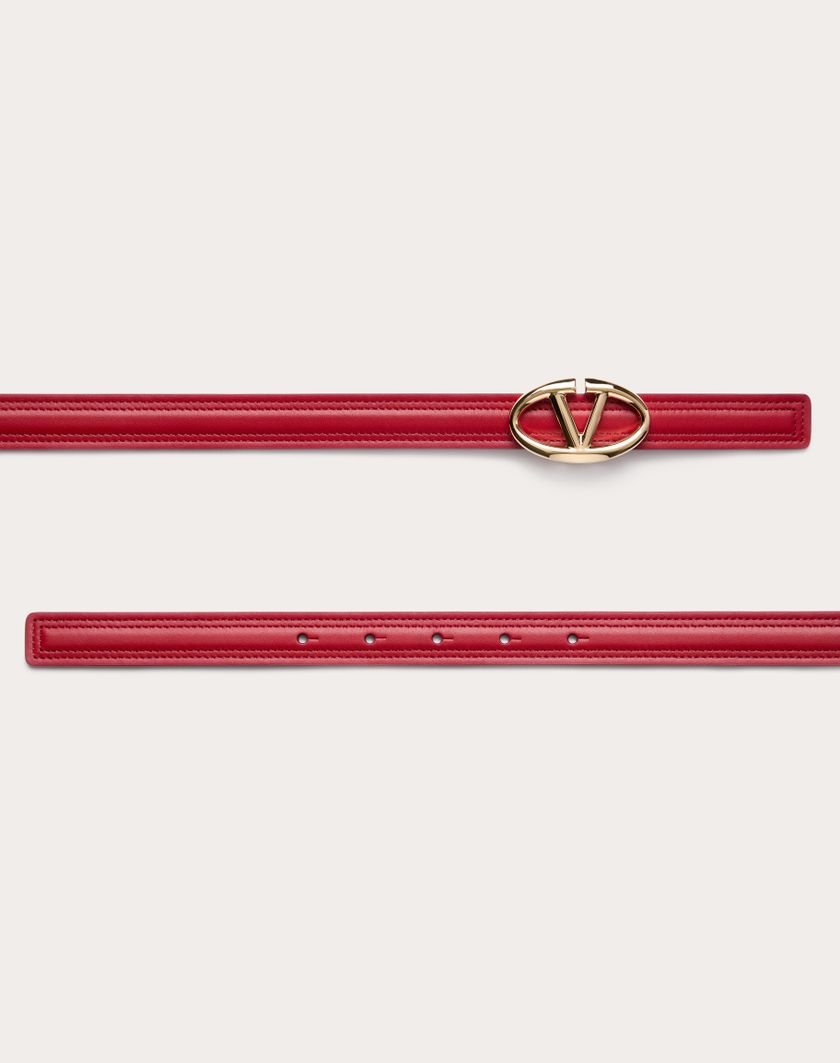 Valentino Handbags Cintura Vlogo The Bold Edition In Vitello Lucido 20 Mm per Donna in Rosso V./rosso Scuro | Valentino IT Vendita