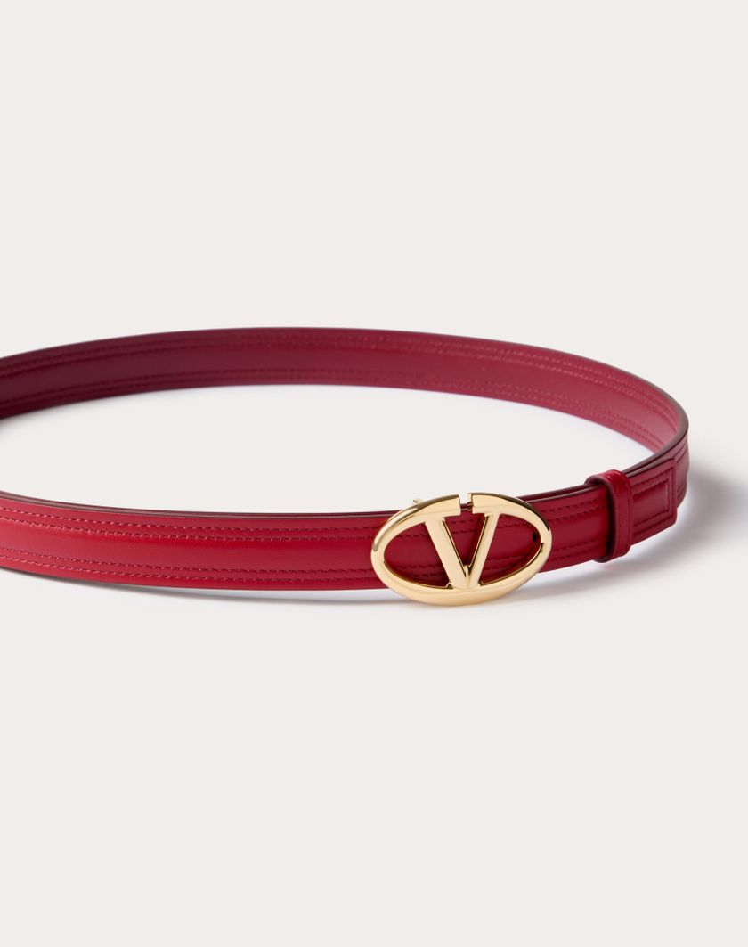 Valentino Handbags Cintura Vlogo The Bold Edition In Vitello Lucido 20 Mm per Donna in Rosso V./rosso Scuro | Valentino IT Vendita