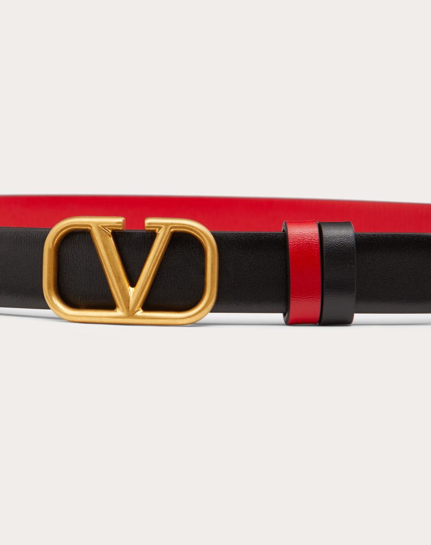 Valentino Handbags Cintura Reversibile Vlogo Signature In Vitello Lucido 20 Mm per Donna in Nero/rouge Pur | Valentino IT Convenienza