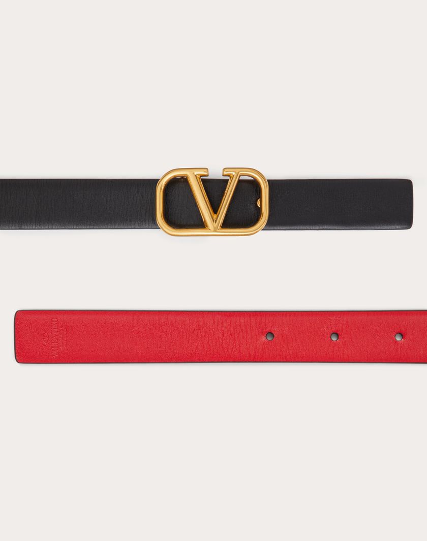Valentino Handbags Cintura Reversibile Vlogo Signature In Vitello Lucido 20 Mm per Donna in Nero/rouge Pur | Valentino IT Convenienza