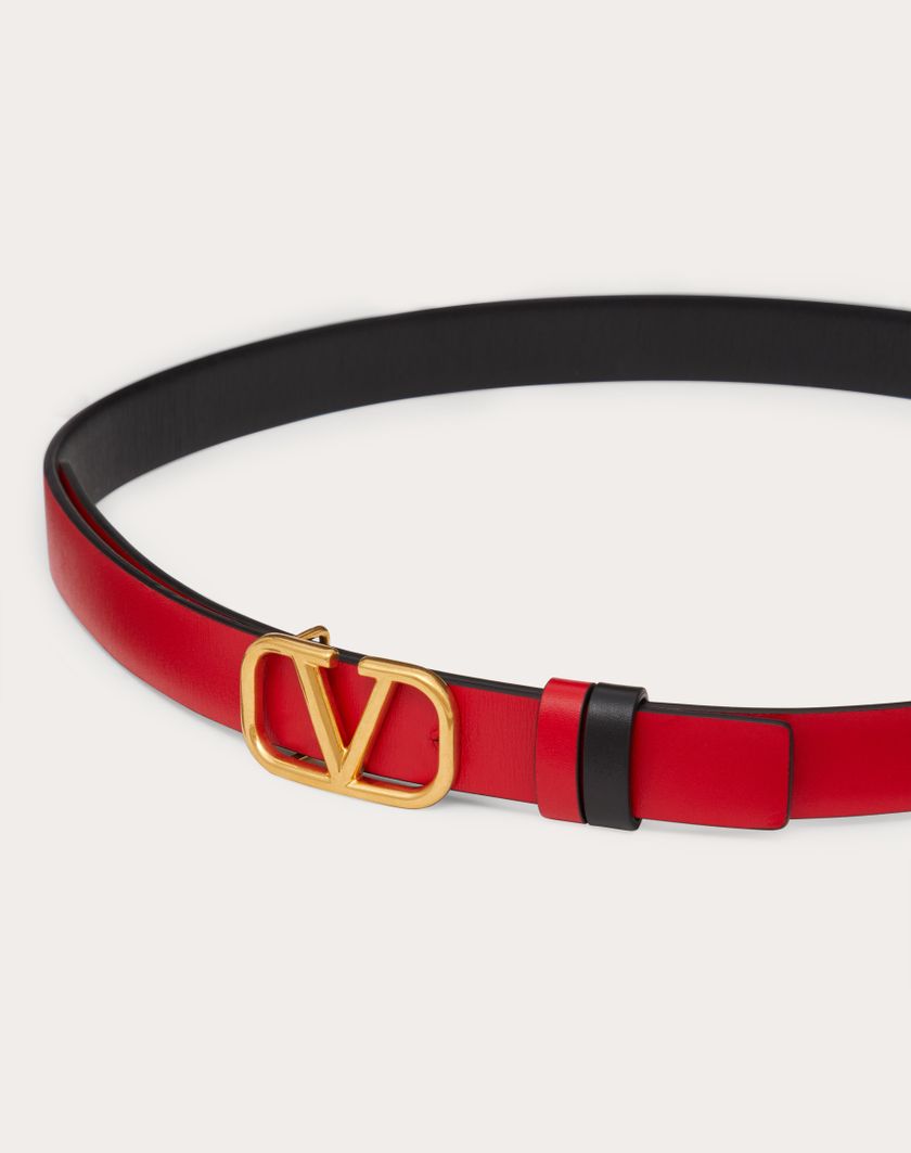 Valentino Handbags Cintura Reversibile Vlogo Signature In Vitello Lucido 20 Mm per Donna in Nero/rouge Pur | Valentino IT Convenienza