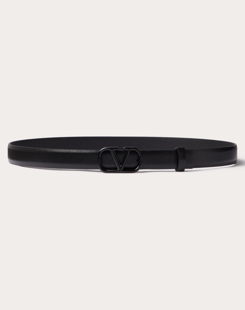 Valentino Handbags Cintura Vlogo Signature In Vitello Lucido 20 Mm per Donna in Nero | Valentino IT Novità