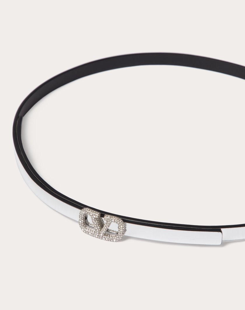 Valentino Handbags Cintura Vlogo Signature In Vitello Specchiato 10 Mm per Donna in Argento | Valentino IT Presa
