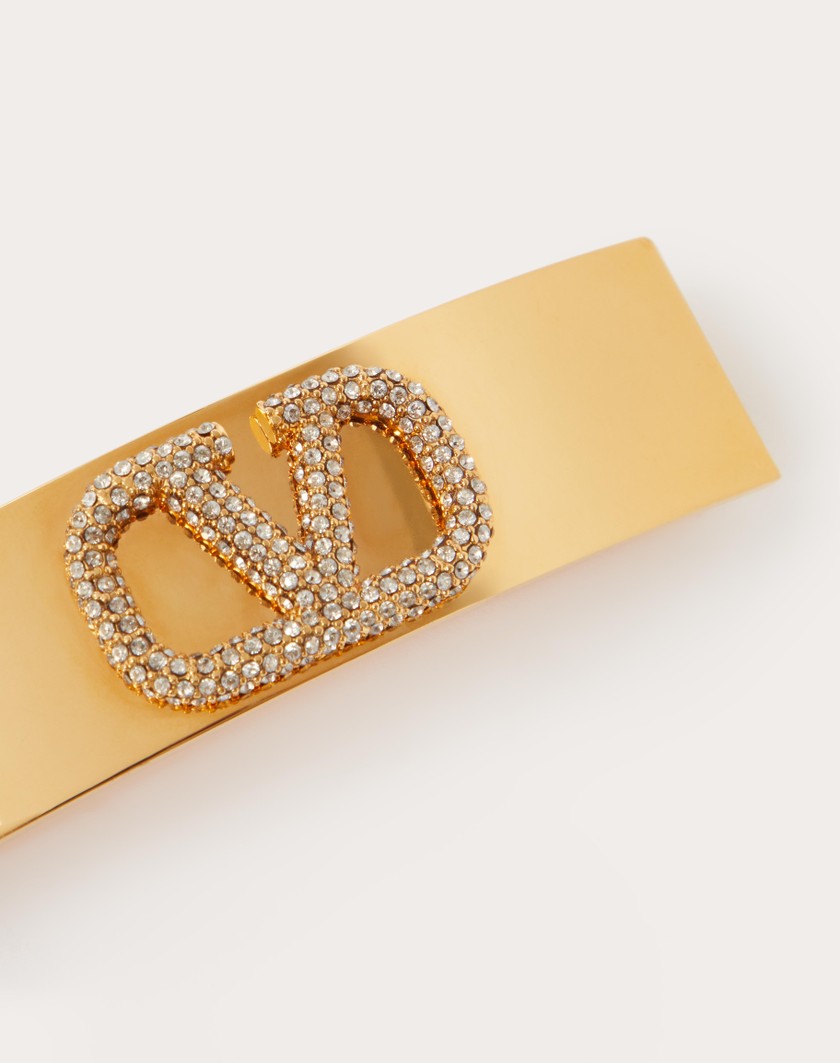 Valentino Handbags Fermaglio Per Capelli Vlogo Signature In Metallo E Cristalli Swarovski® per Donna in Oro | Valentino IT I Più Venduti