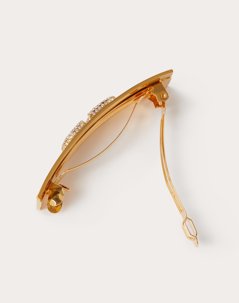 Valentino Handbags Fermaglio Per Capelli Vlogo Signature In Metallo E Cristalli Swarovski® per Donna in Oro | Valentino IT I Più Venduti