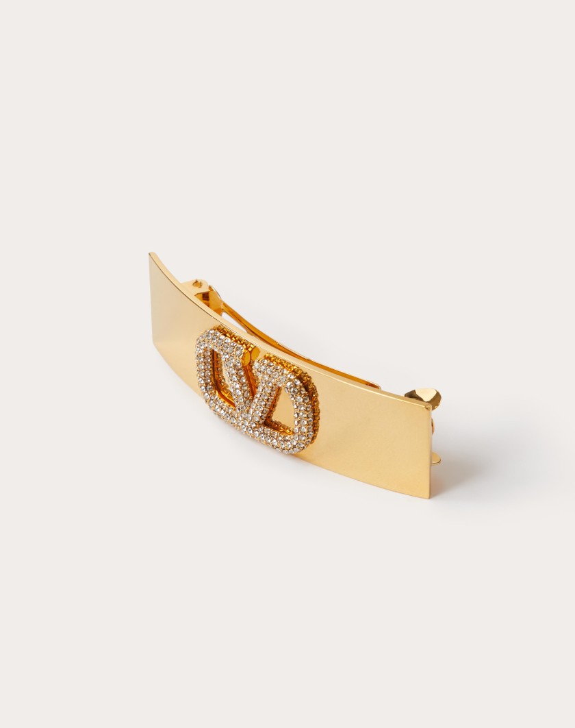 Valentino Handbags Fermaglio Per Capelli Vlogo Signature In Metallo E Cristalli Swarovski® per Donna in Oro | Valentino IT I Più Venduti