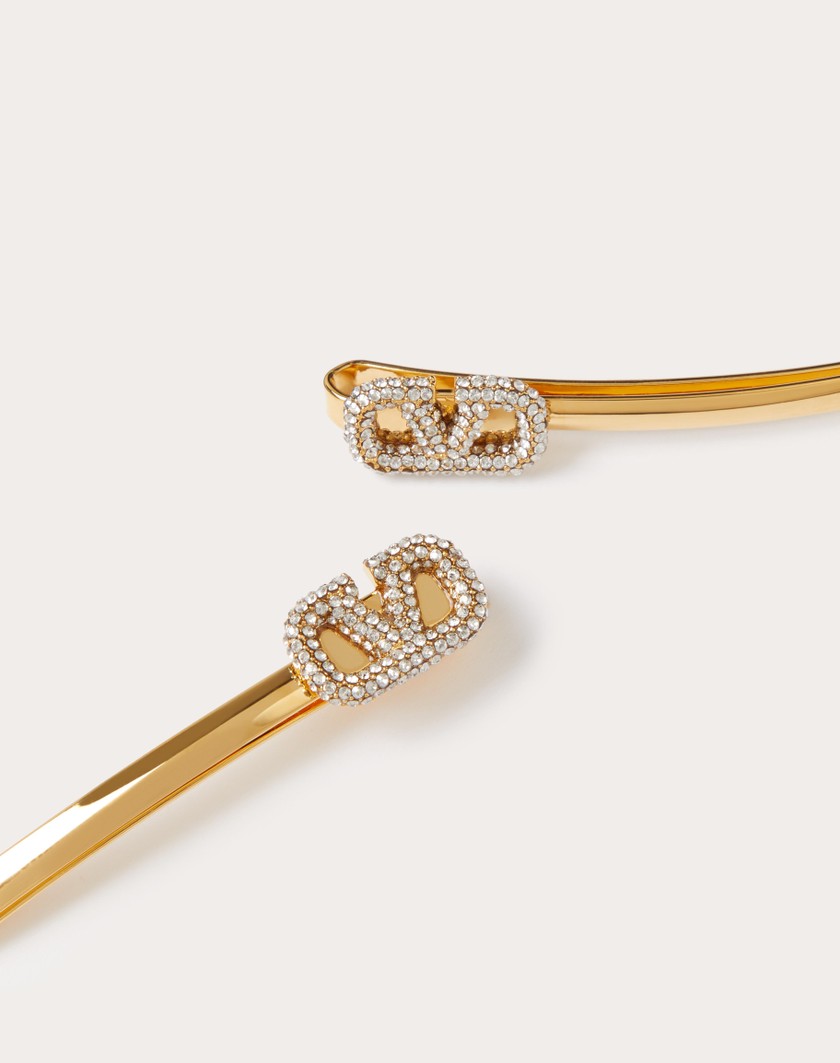 Valentino Handbags Fermagli Per Capelli Vlogo Signature In Metallo E Cristalli Swarovski® per Donna in Oro | Valentino IT Vendite Flash