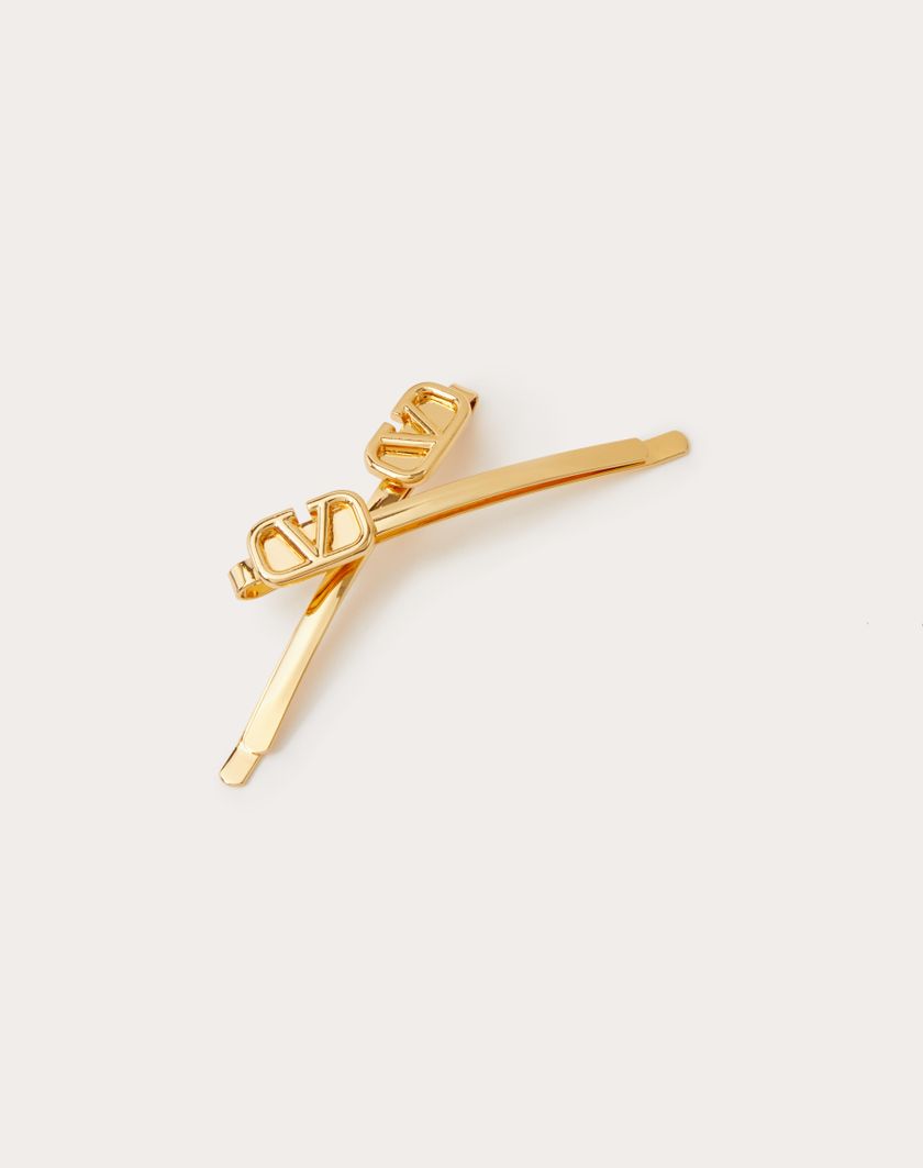 Valentino Handbags Fermagli Per Capelli Vlogo Signature In Metallo per Donna in Oro | Valentino IT