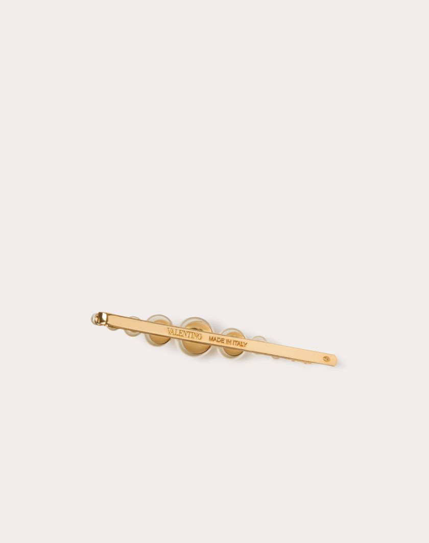 Valentino Handbags Fermaglio Per Capelli Vlogo Signature In Metallo E Perle per Donna in Oro | Valentino IT Offerta speciale
