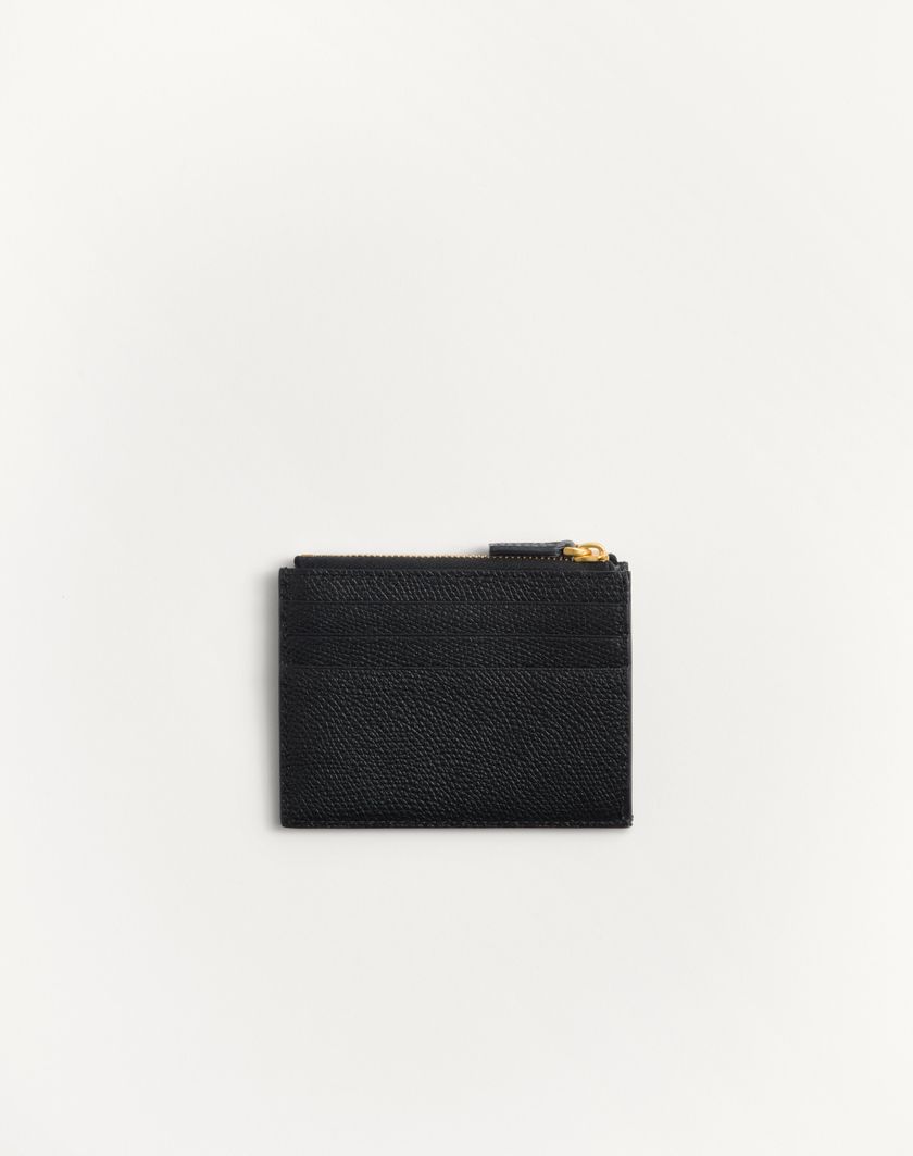 Valentino Handbags Portacarte Vlogo Signature In Vitello Granato per Donna in Nero | Valentino IT Shopping online