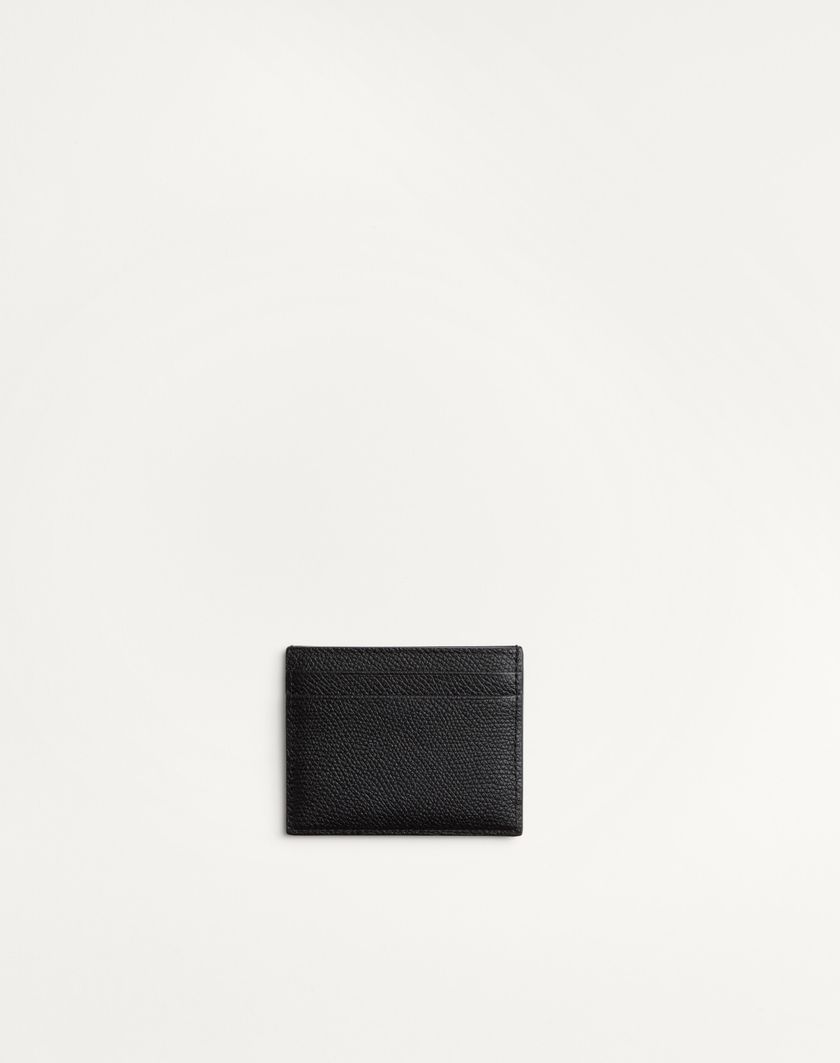 Valentino Handbags Portacarte Vlogo Signature In Vitello Granato per Donna in Nero | Valentino IT Vendite stagionali