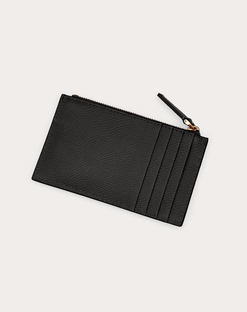 Valentino Handbags Portacarte Vlogo Signature In Vitello Granato per Donna in Nero | Valentino IT Black Friday