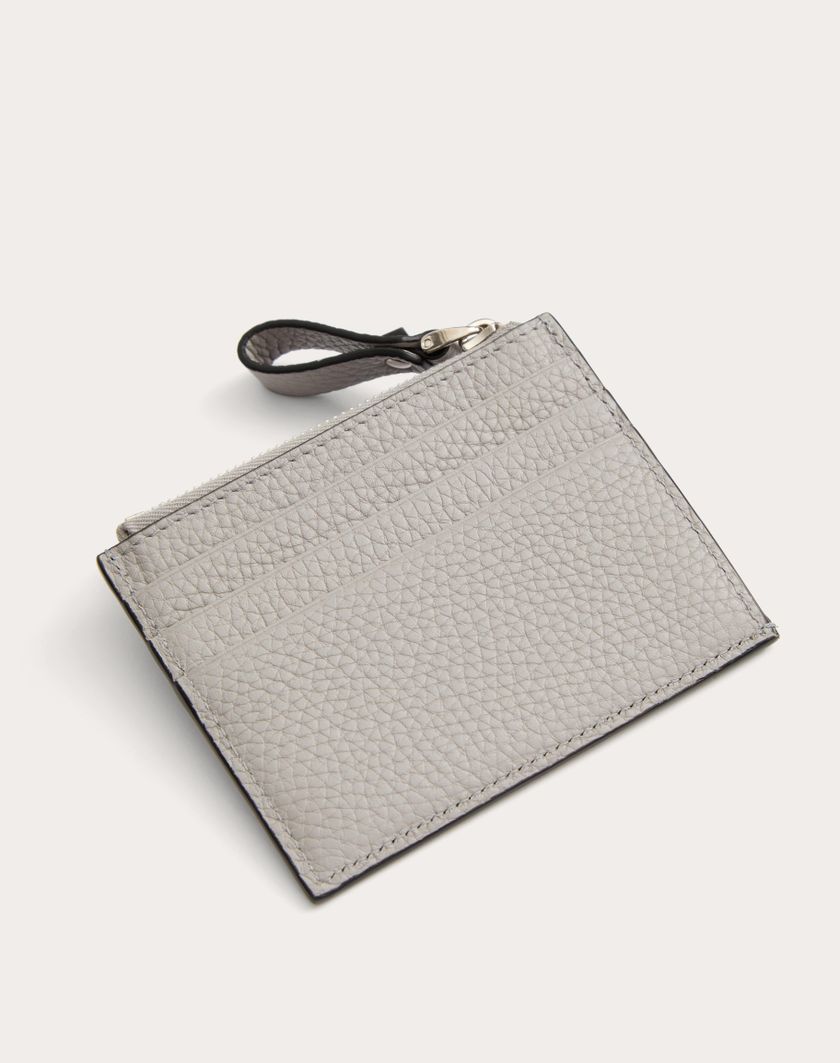 Valentino Handbags Portacarte Rockstud In Vitello Granato Con Zip per Donna in Grigio | Valentino IT Offerta San Valentino