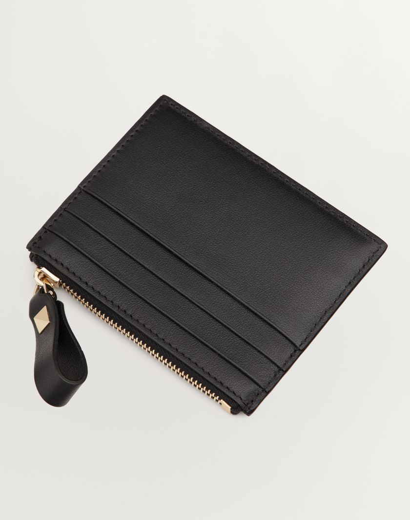 Valentino Handbags Portacarte Rockstud In Vitello Con Zip per Donna in Nero | Valentino IT Offerta migliore