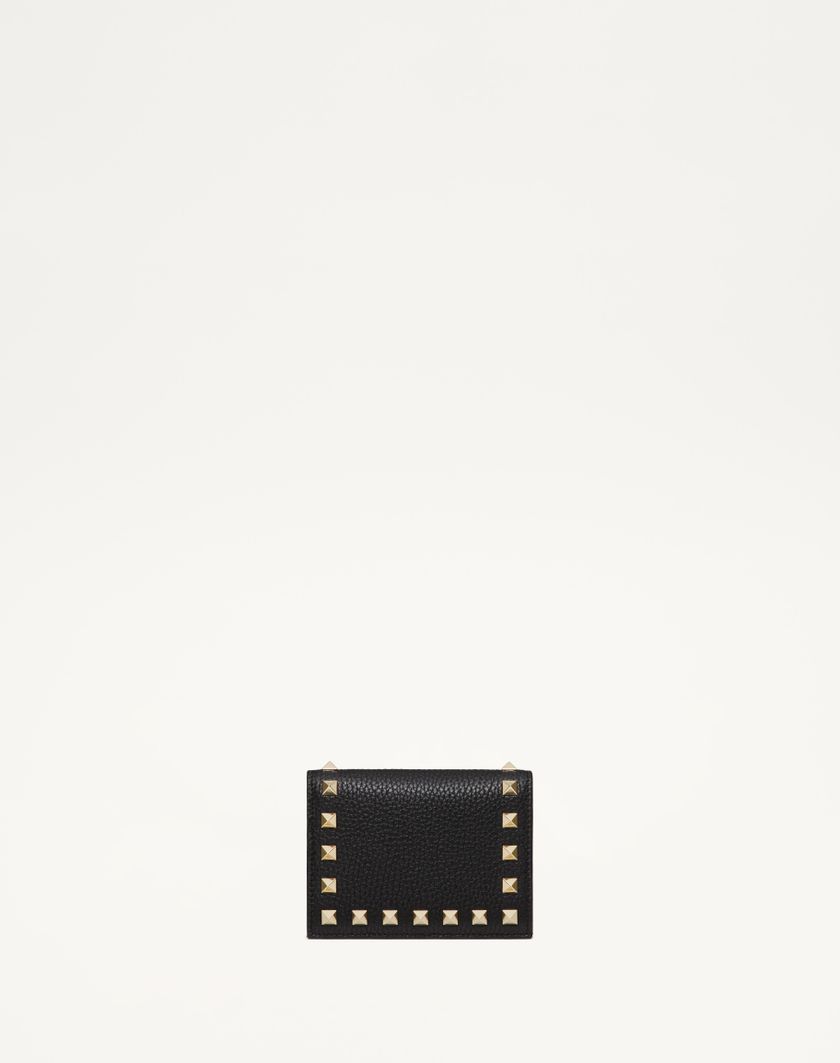 Valentino Handbags Portafoglio Piccolo Rockstud In Vitello Granato per Donna in Nero | Valentino IT Offerte esclusive