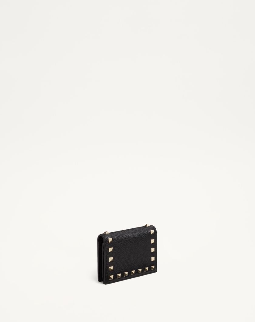 Valentino Handbags Portafoglio Piccolo Rockstud In Vitello Granato per Donna in Nero | Valentino IT Offerte esclusive
