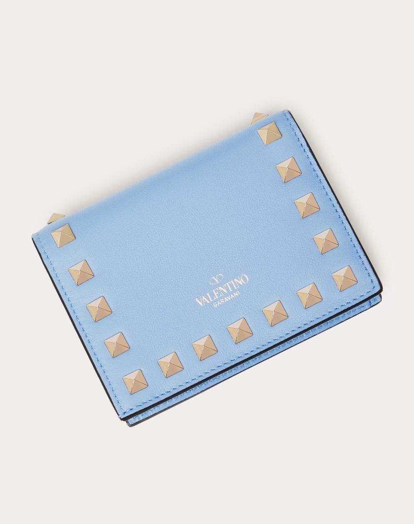 Valentino Handbags Portafoglio Piccolo Rockstud In Vitello per Donna in Azzurro | Valentino IT Grandi sconti
