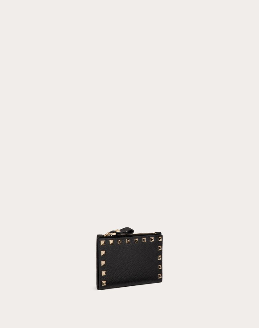 Valentino Handbags Portacarte Con Zip Rockstud In Vitello Granato per Donna in Rosso V. | Valentino IT Bestseller
