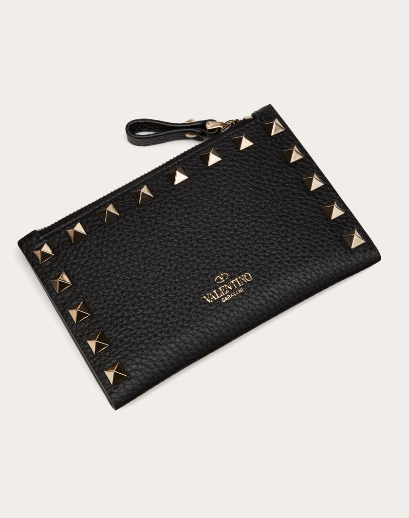 Valentino Handbags Portacarte Con Zip Rockstud In Vitello Granato per Donna in Nero | Valentino IT Offerte giornaliere