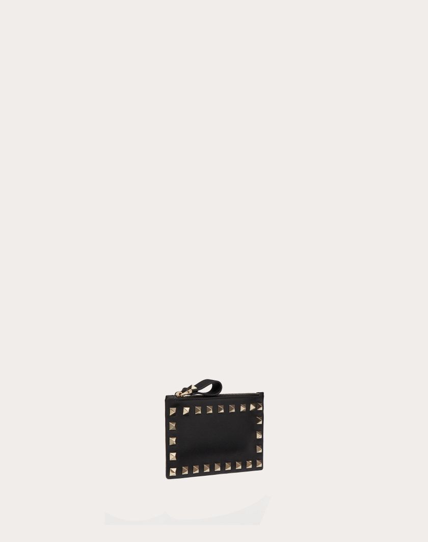 Valentino Handbags Portacarte Con Zip Rockstud In Vitello per Donna in Poudre | Valentino IT Offerte speciali